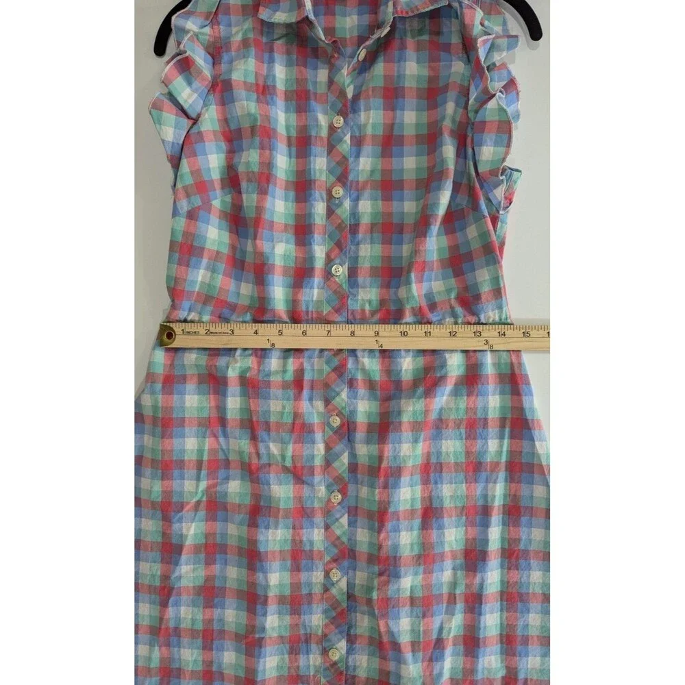 Kate Spade New York Blue & Pink Madras Poplin Shirt Dress, Size 6 100% Cotton